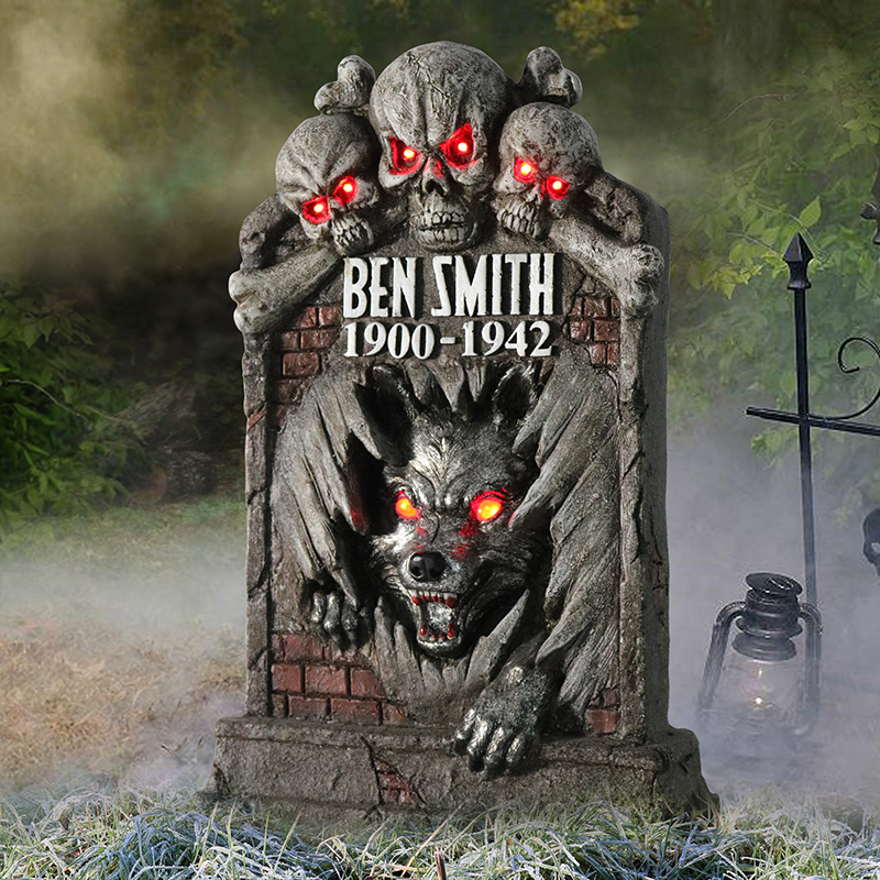 Polyresin Tombstone Halloween - Spooky Graveyard Decor